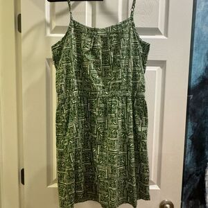 Green Patterned Women's Dress